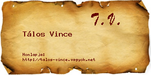 Tálos Vince névjegykártya